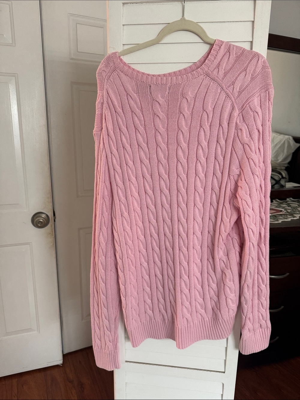 Polo by Ralph Lauren Soft baby Pink Cable-Knit Crewneck Sweater